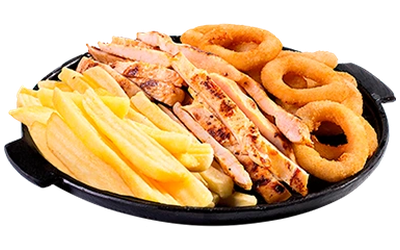 Filé de Frango com Onion Rings